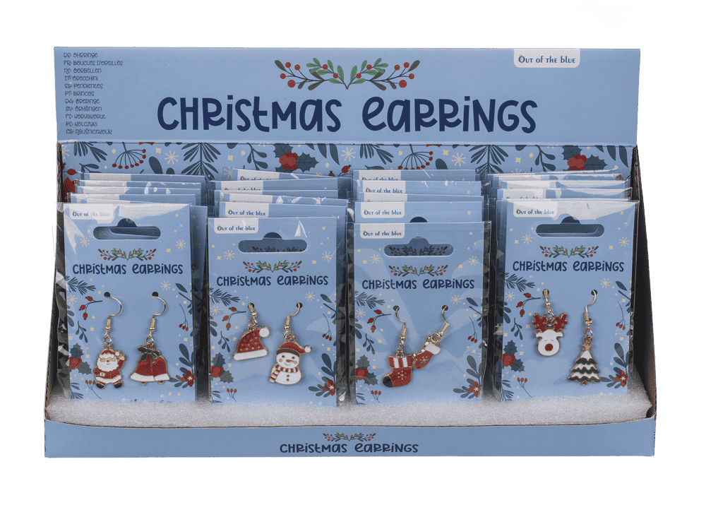 Earring, X-MAS, made of zinc alloy,