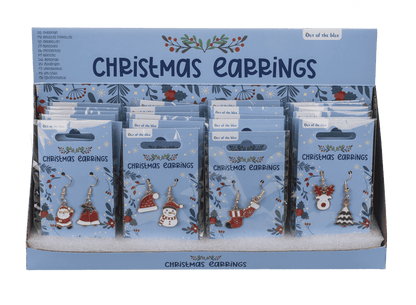 Earring, X-MAS, made of zinc alloy,