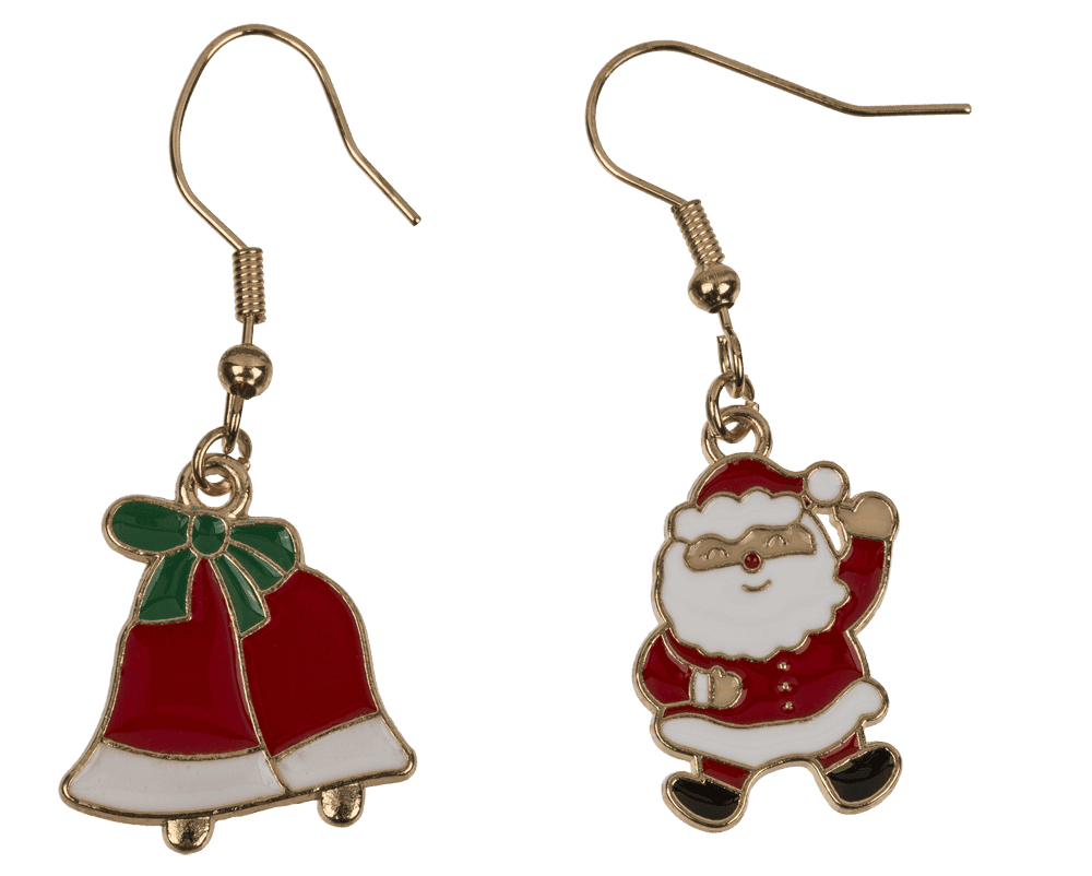 Earring, X-MAS, made of zinc alloy,