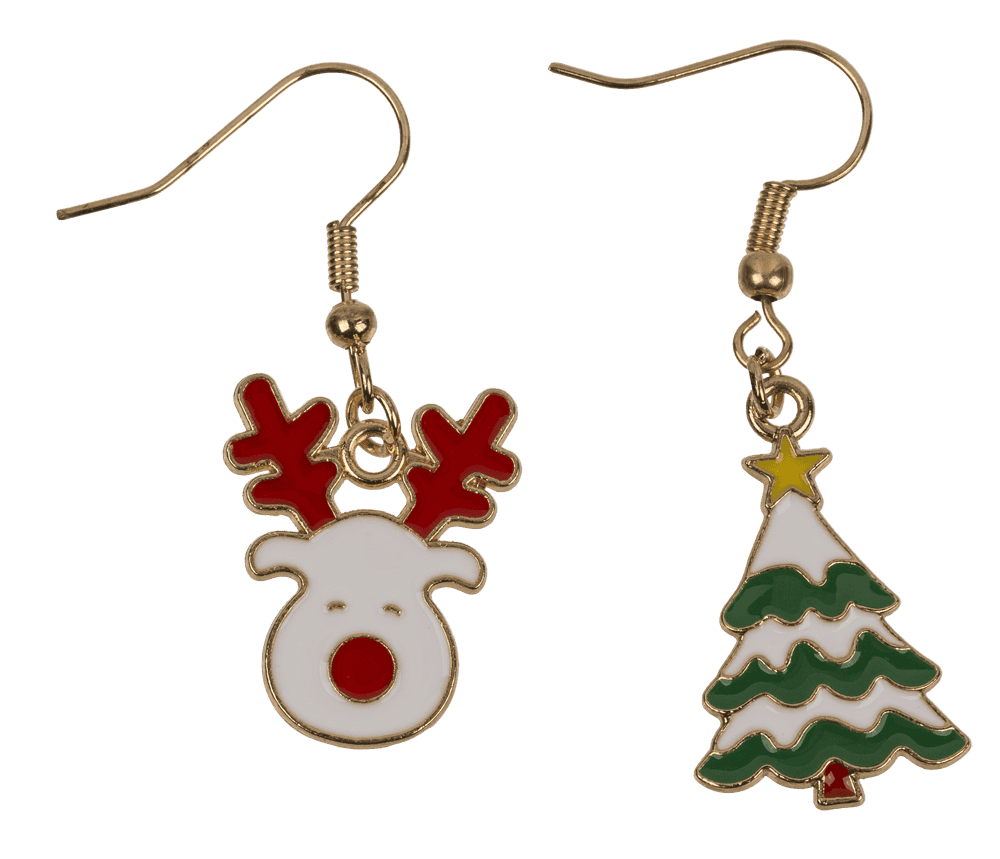 Earring, X-MAS, made of zinc alloy,
