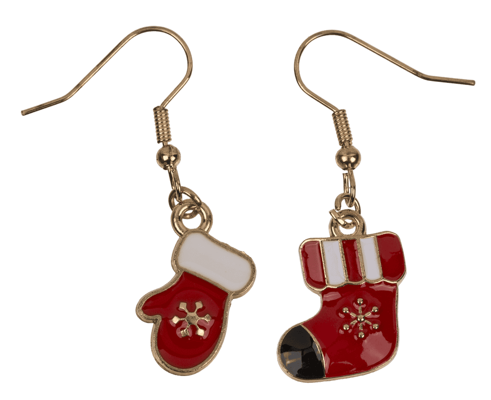 Earring, X-MAS, made of zinc alloy,