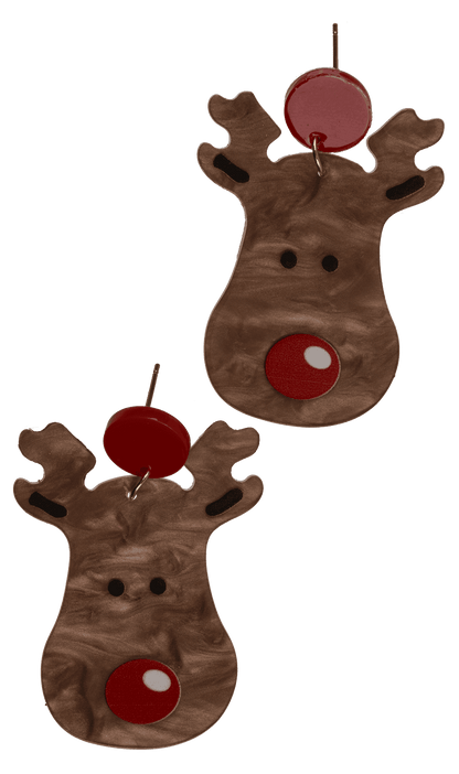 Earrings, Funny X-Mas, made of acrylic,