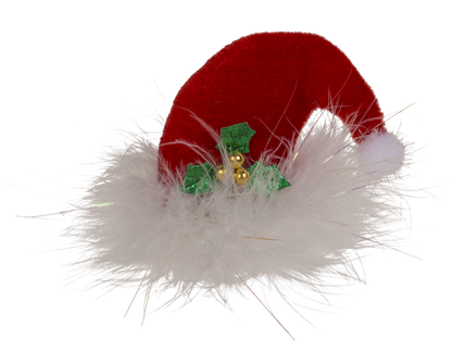 Plush hair clip, Santa's Hat,