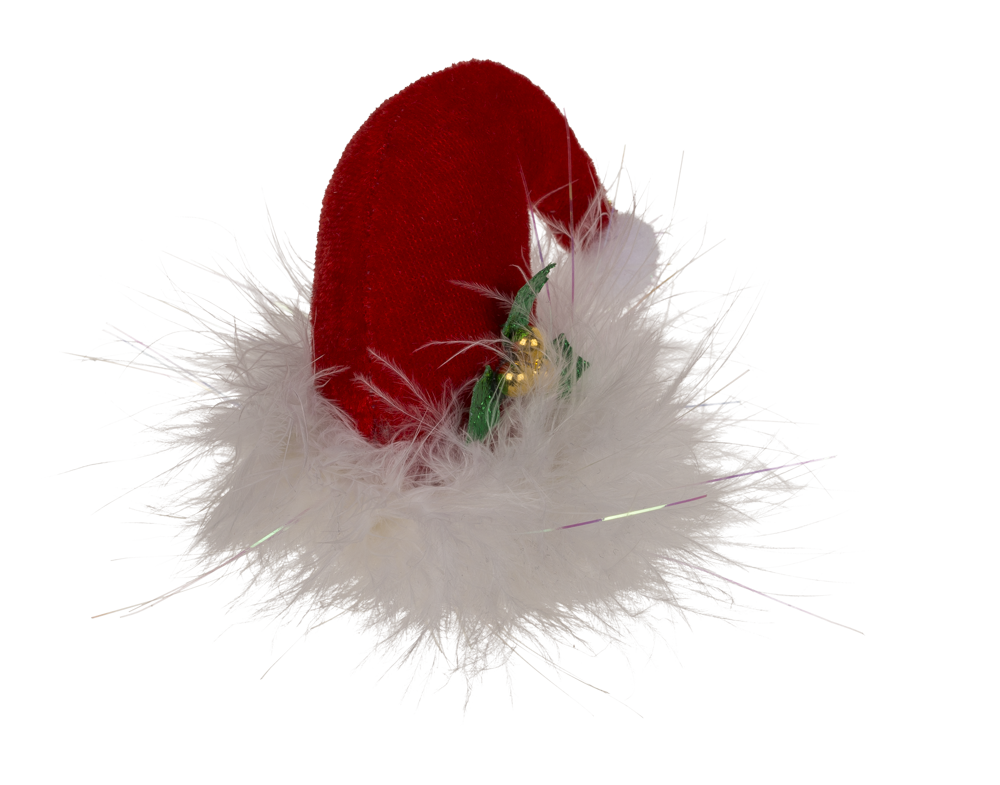 Plush hair clip, Santa's Hat,