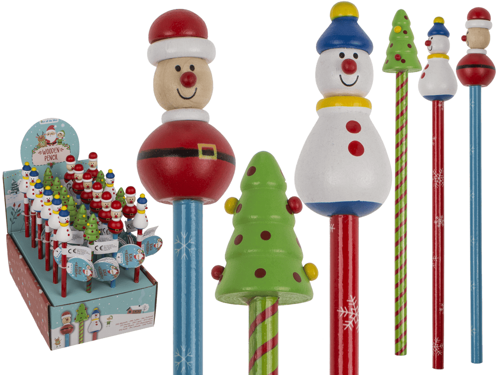 Wooden Pencil, Christmas, approx. 2,2 x 21 cm,
