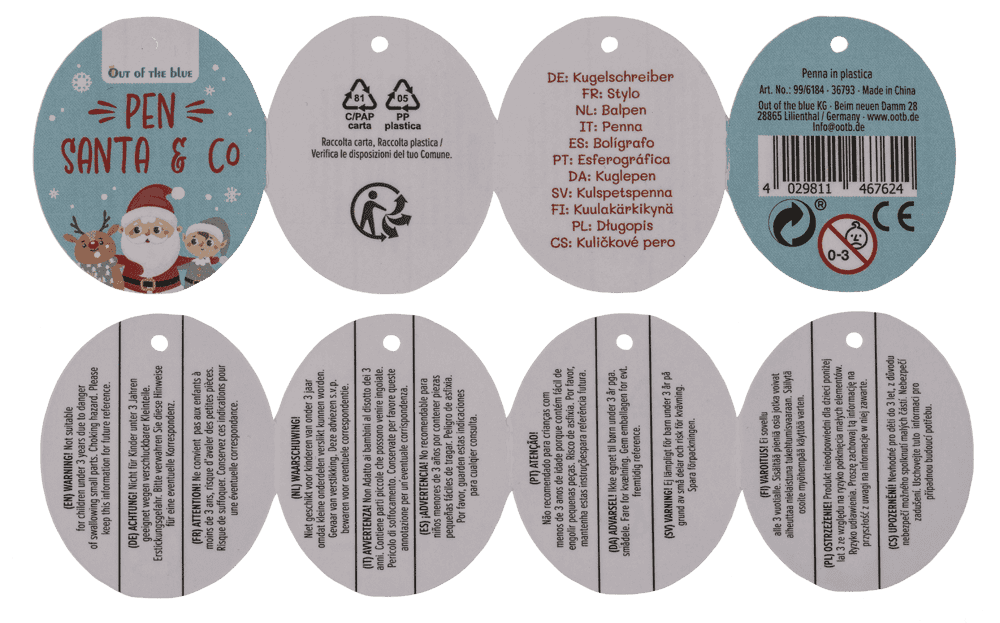 Pen,Santa & Co.,  ca. 18 cm, 3 ass., with