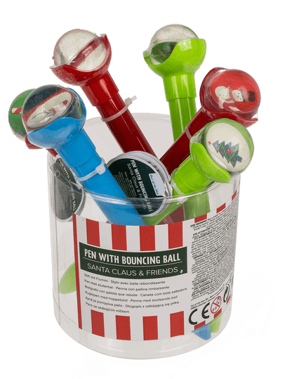 Plastic pen with bouncing ball, X-mas,