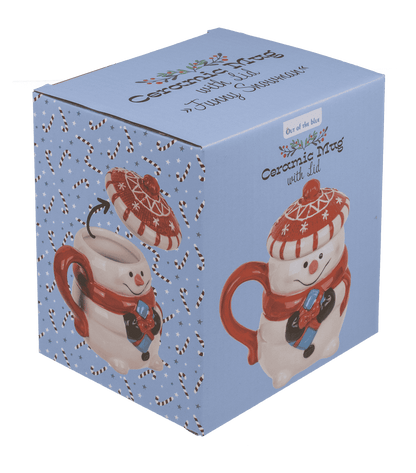 Dolomite mug, Funny Snow man, with lid,