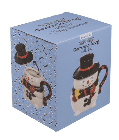 Dolomite mug, Funny Snow man, with lid,