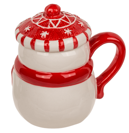 Dolomite mug, Funny Snow man, with lid,