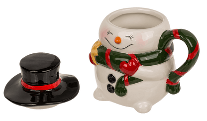 Dolomite mug, Funny Snow man, with lid,