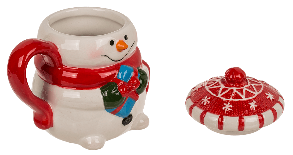 Dolomite mug, Funny Snow man, with lid,