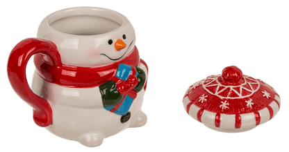 Dolomite mug, Funny Snow man, with lid,
