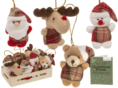 Xmas Plush with hanging string, 8 cm,