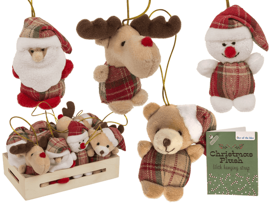 Xmas Plush with hanging string, 8 cm,