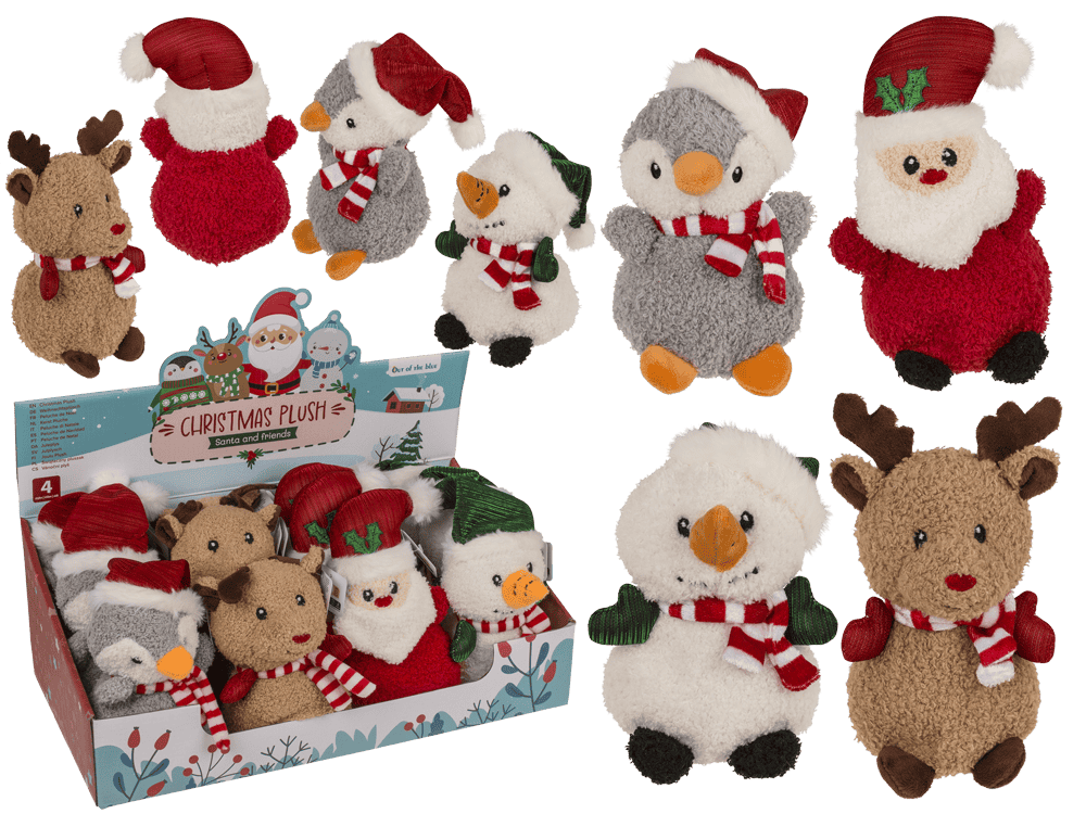 XMAS-Plush, Cute Animals, 15 cm,