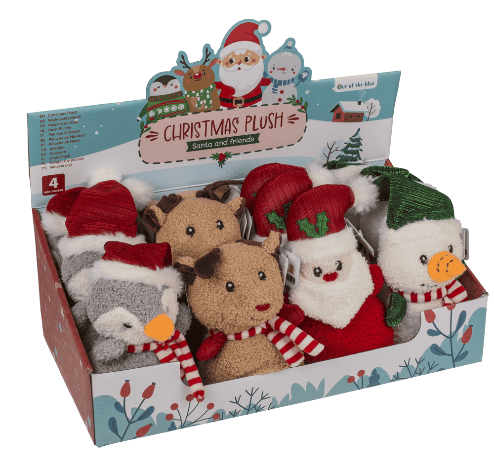 XMAS-Plush, Cute Animals, 15 cm,