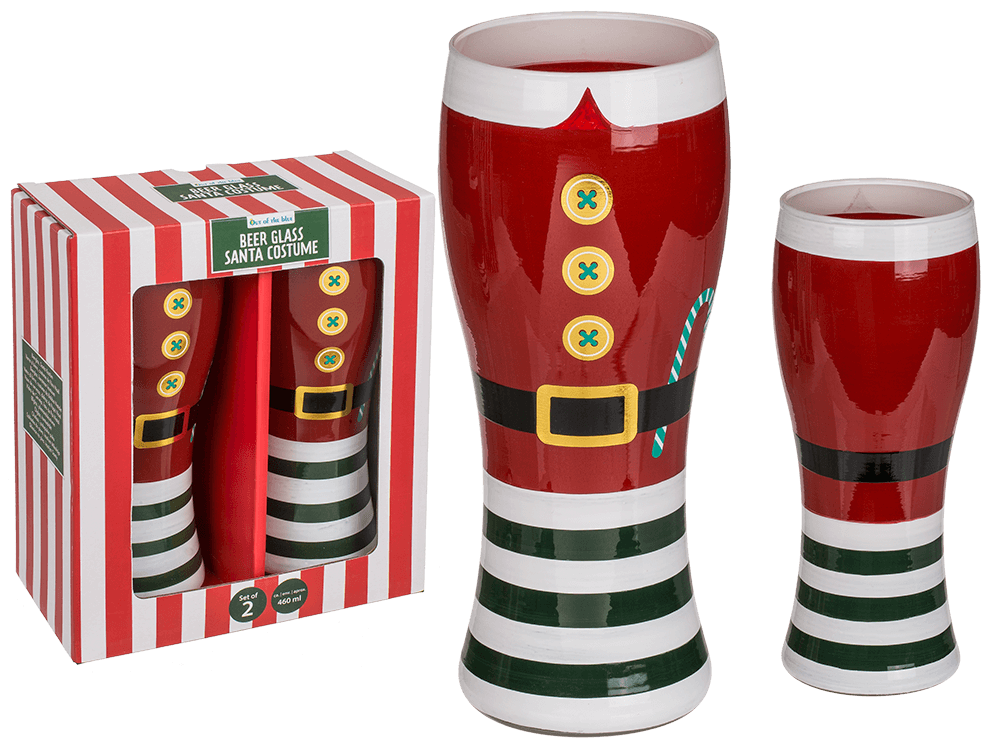 Beer glass, Santa Costume, for ca. 460 ml,