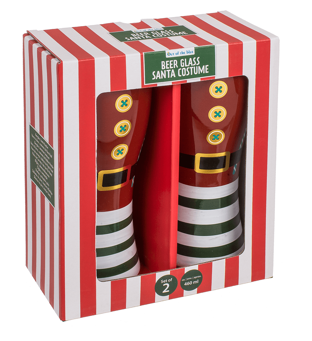 Beer glass, Santa Costume, for ca. 460 ml,