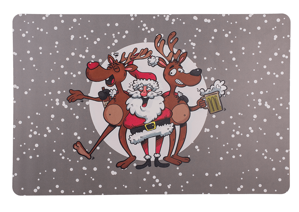 Polypropylen placemat, Crazy Santa,