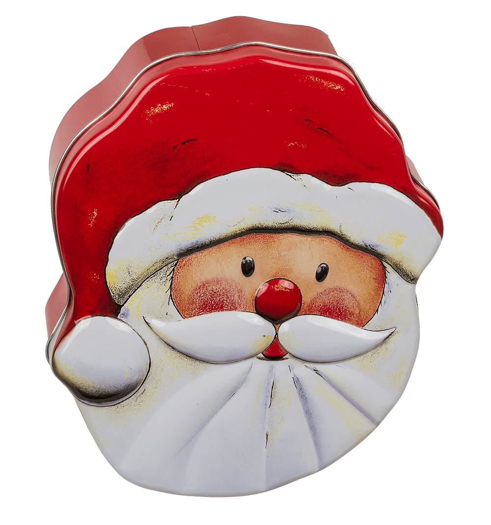 Metal biscuit tin, Santa Claus, 15 x 18 x 6,5 cm