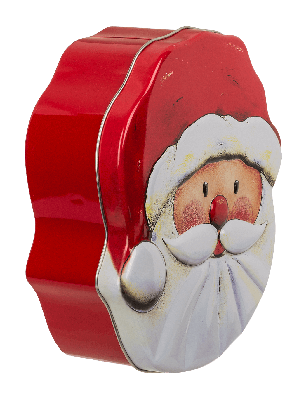 Metal biscuit tin, Santa Claus, 15 x 18 x 6,5 cm