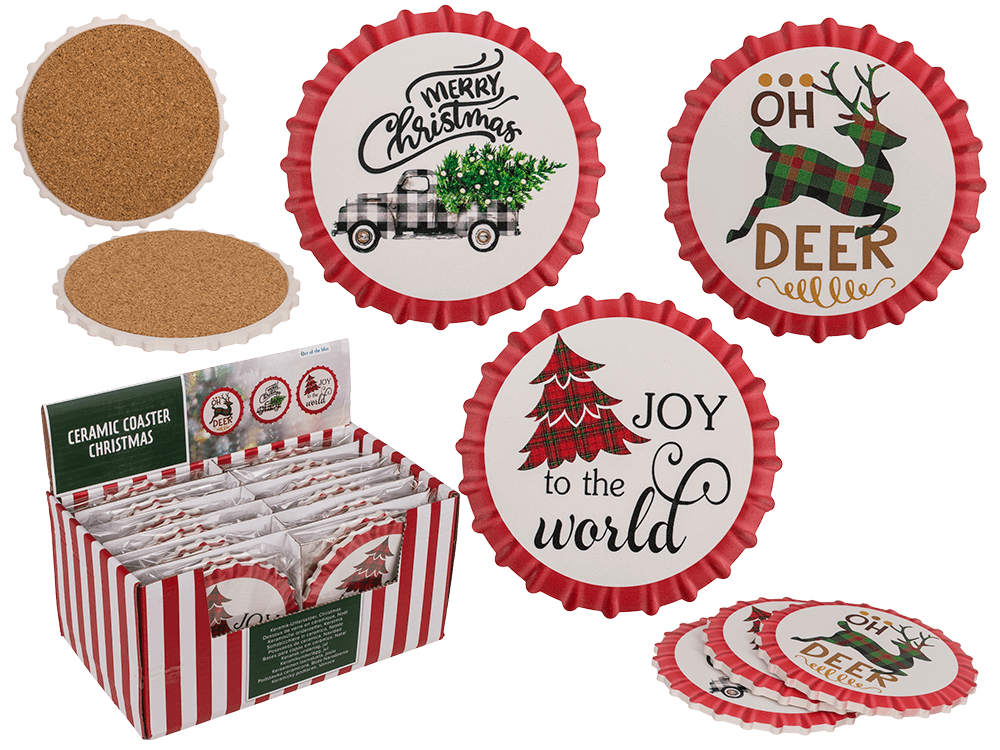 Coaster, Christmas, D: ca. 11 cm,