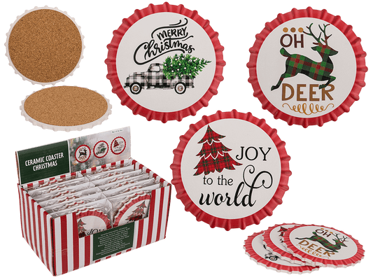 Coaster, Christmas, D: ca. 11 cm,