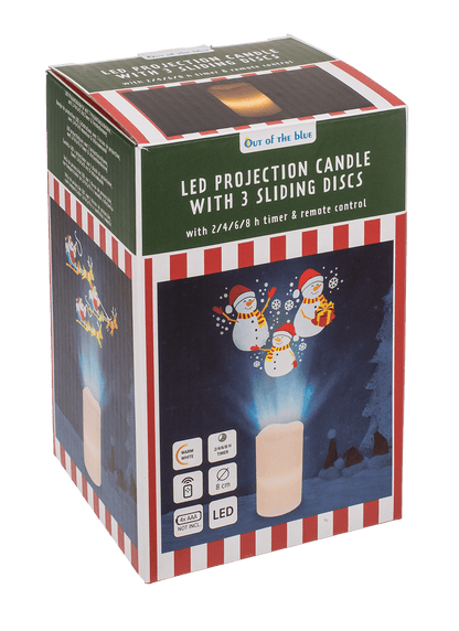 LED candle projector, Christmas, 8 x 15 cm,