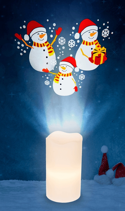 LED candle projector, Christmas, 8 x 15 cm,