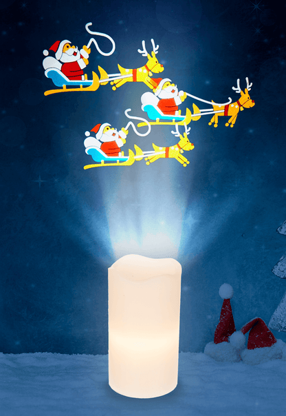 LED candle projector, Christmas, 8 x 15 cm,