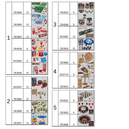 Planogram drinking game set,