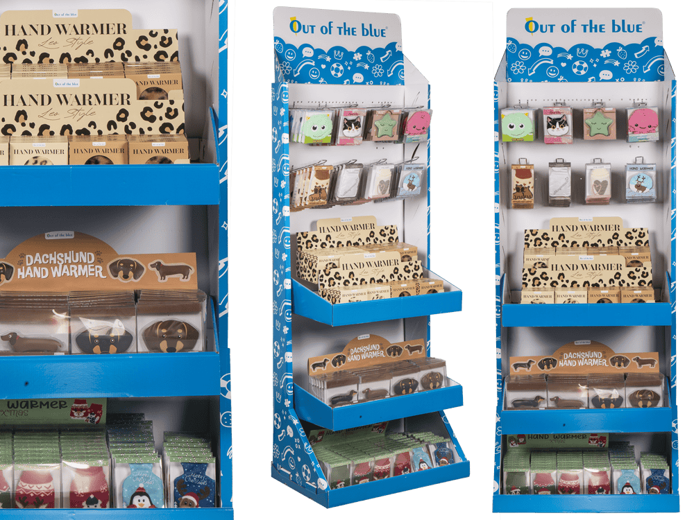 OOTB floor display, handwarmer,
